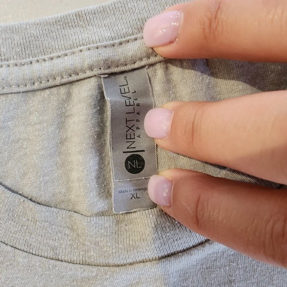 Next Level Grey Gray heather Save The Chubby Unicorns Rhino Shirt - Picture 3 of 3